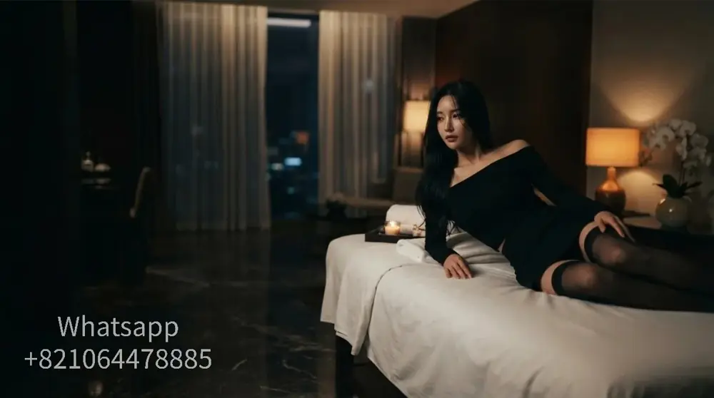 A calm hotel-room setting for an evening massage visit.