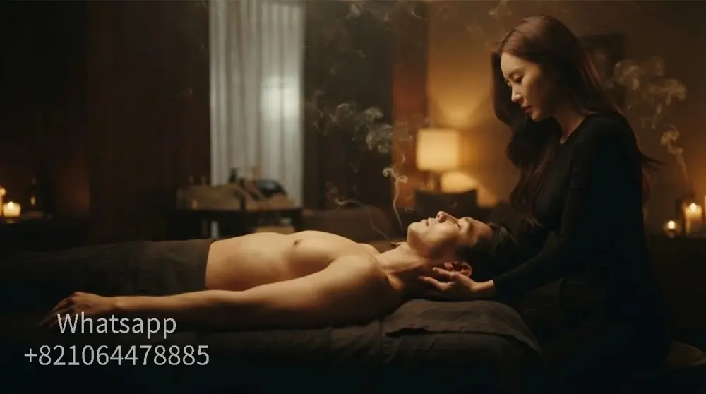 A private massage atmosphere with warm light and relaxed surroundings.