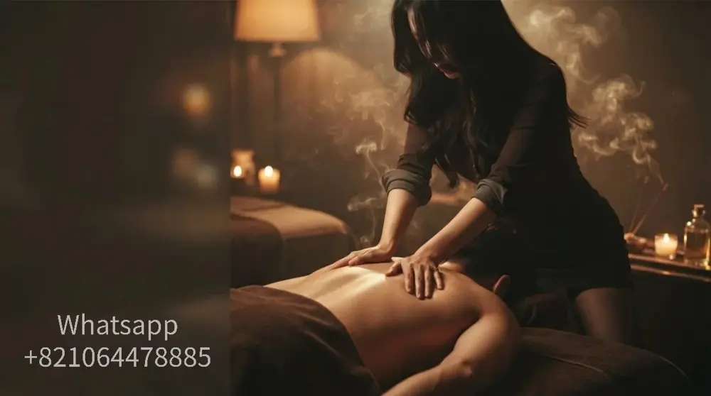 A private massage atmosphere with warm light and relaxed surroundings.