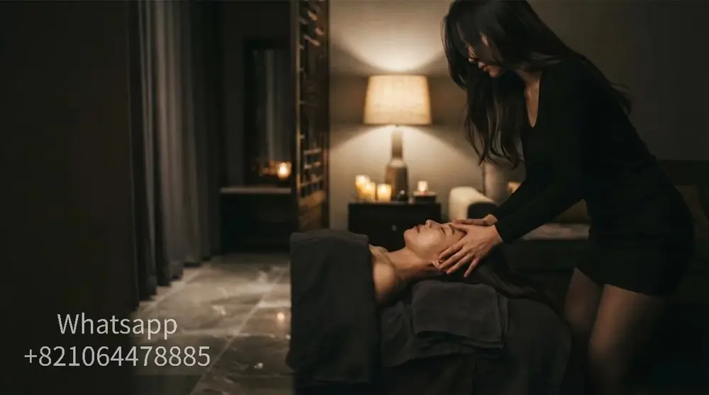 A private massage atmosphere with warm light and relaxed surroundings.