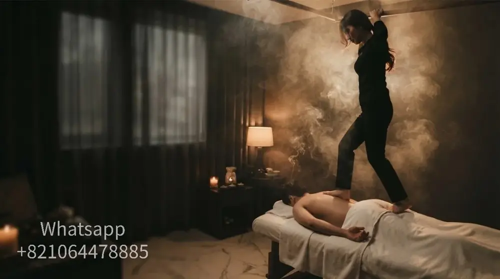 A private massage atmosphere with warm light and relaxed surroundings.