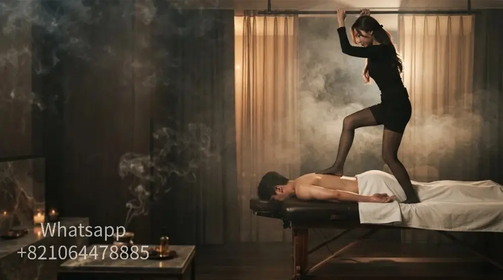 A private massage atmosphere with warm light and relaxed surroundings.