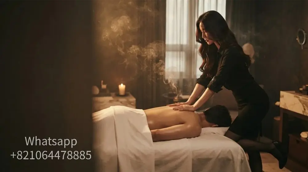 A private massage atmosphere with warm light and relaxed surroundings.