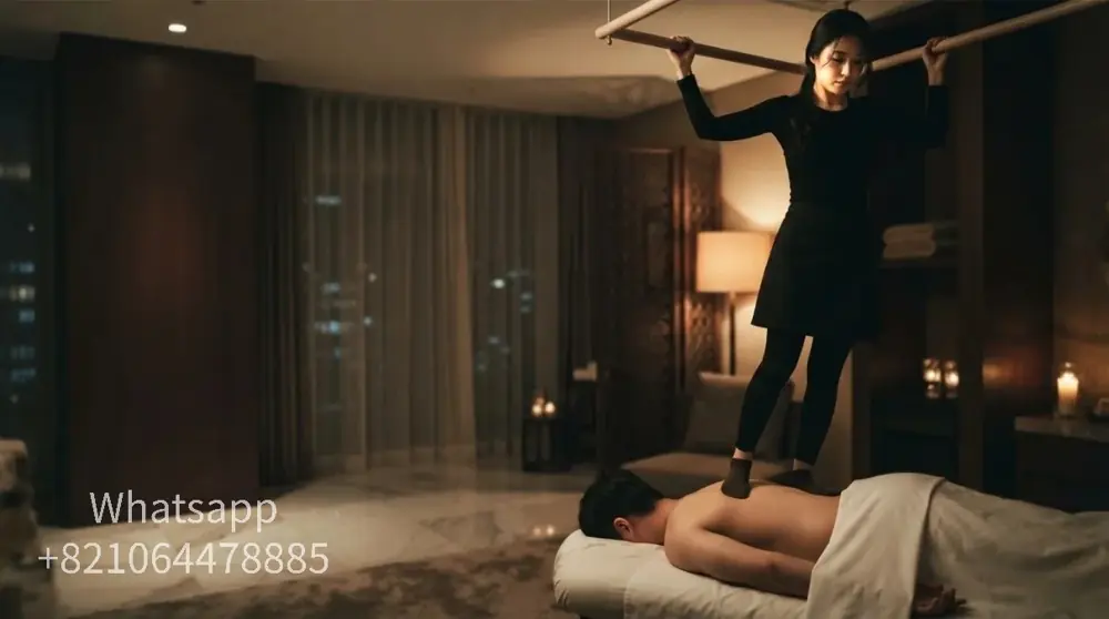 A private massage atmosphere with warm light and relaxed surroundings.