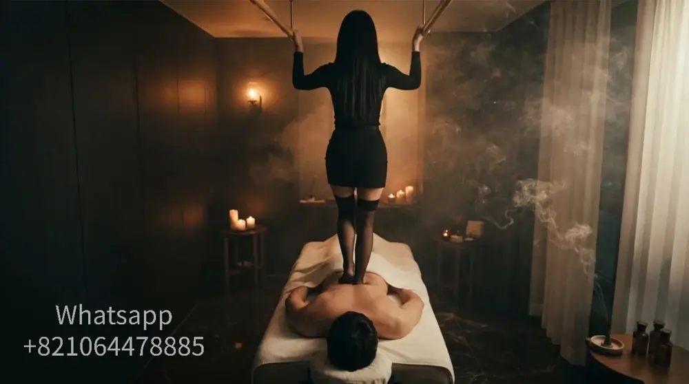A private massage atmosphere with warm light and relaxed surroundings.