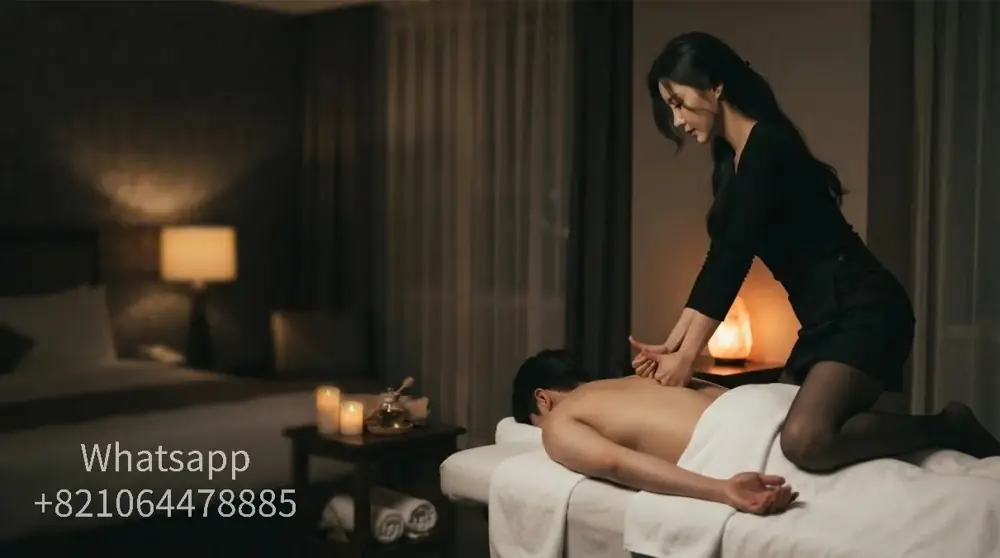 A private massage atmosphere with warm light and relaxed surroundings.