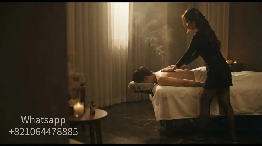 A private massage atmosphere with warm light and relaxed surroundings.