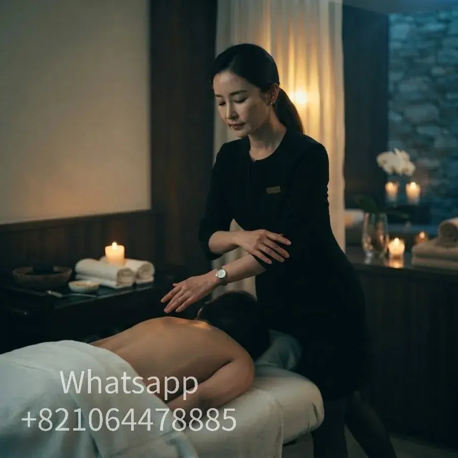 A private massage atmosphere with warm light and relaxed surroundings.