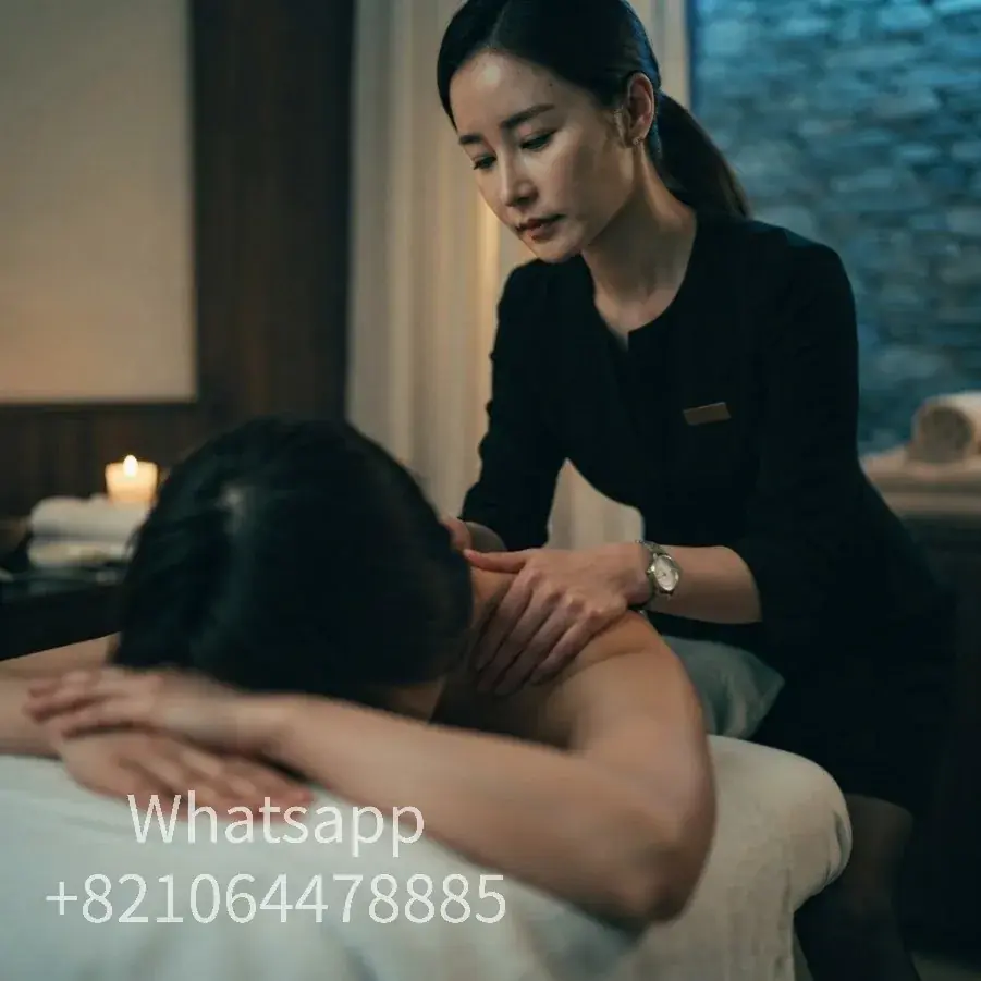 A calm hotel-room setting for an evening massage visit.