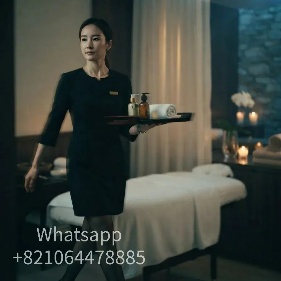 A calm hotel-room setting for an evening massage visit.